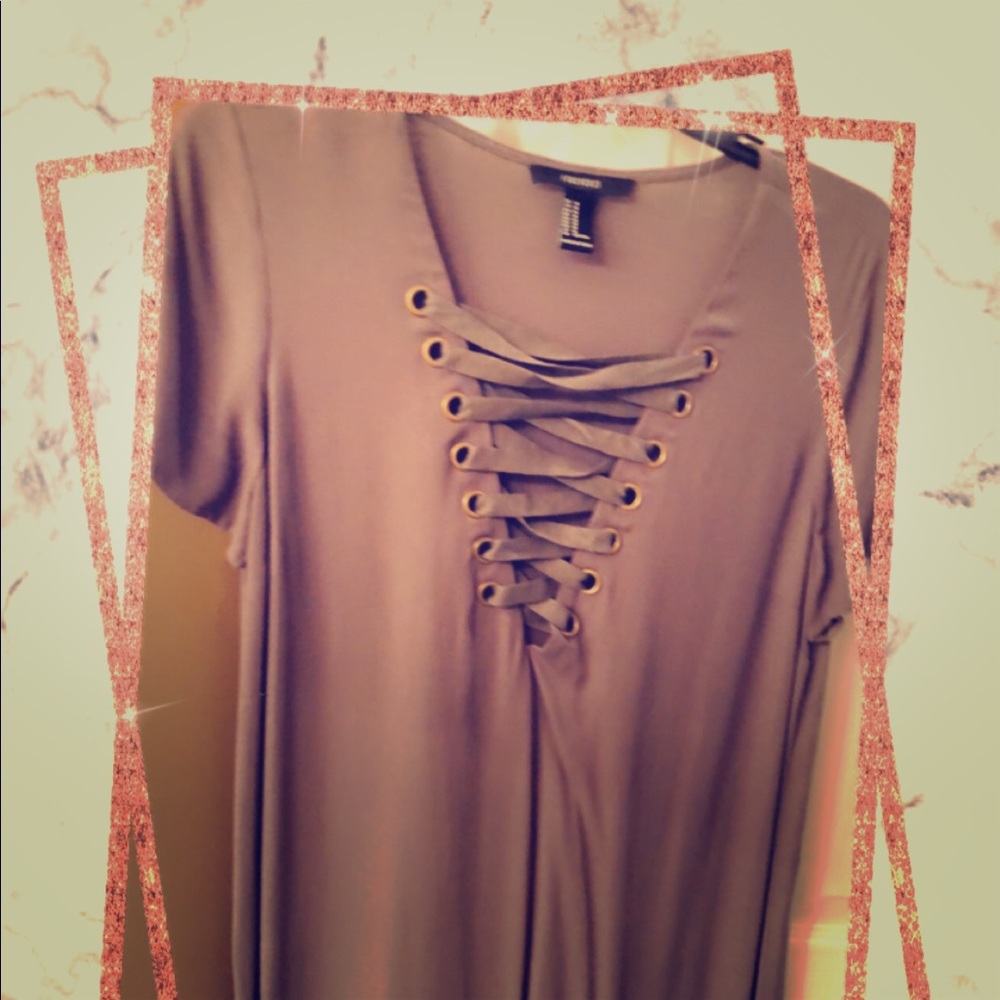 Olive tie front dress